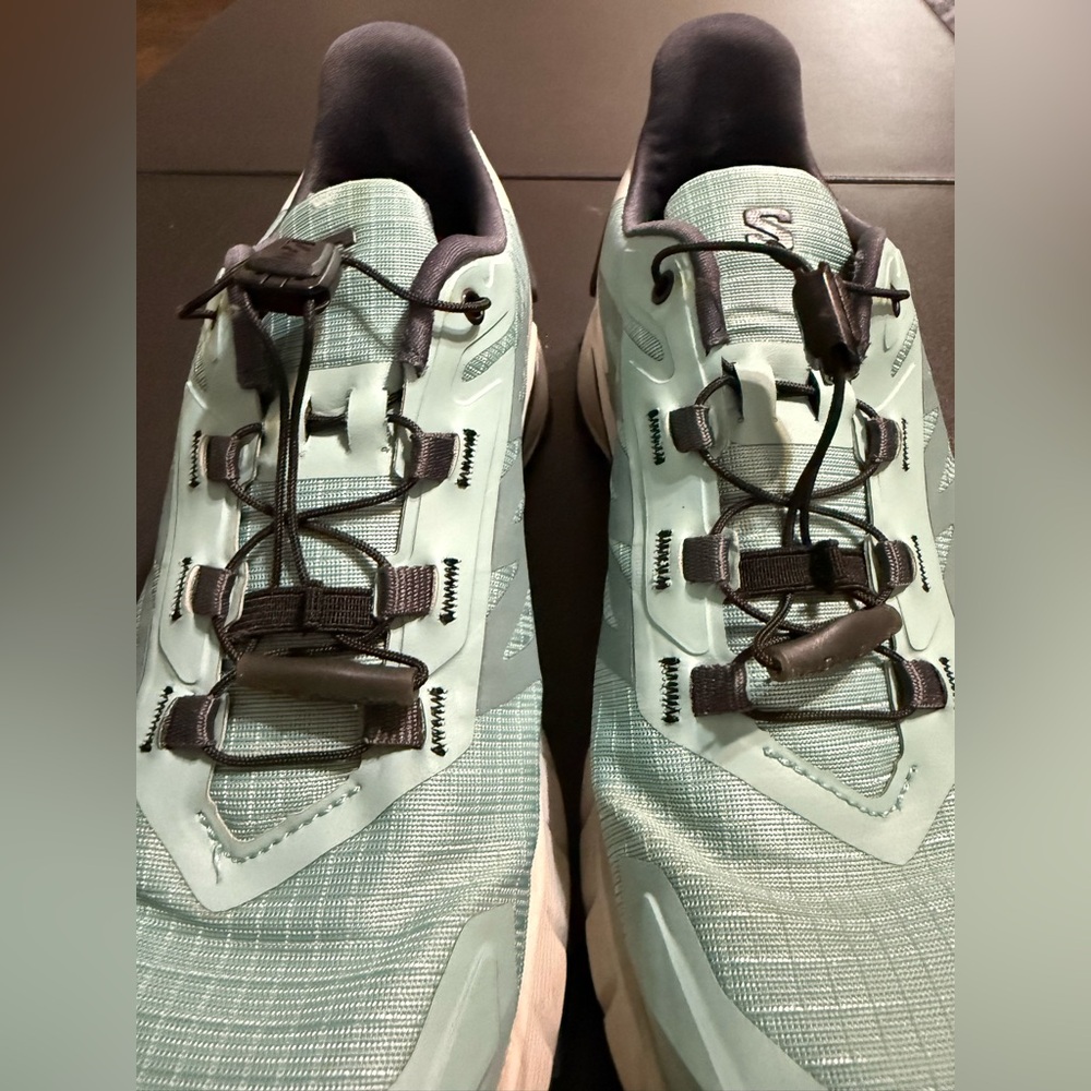 Salomon Women's Speedcross 4 Trail Shoes - Aqua and Black - Picture 9 of 13